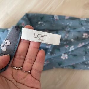LOFT Blue Floral Patterned Scarf